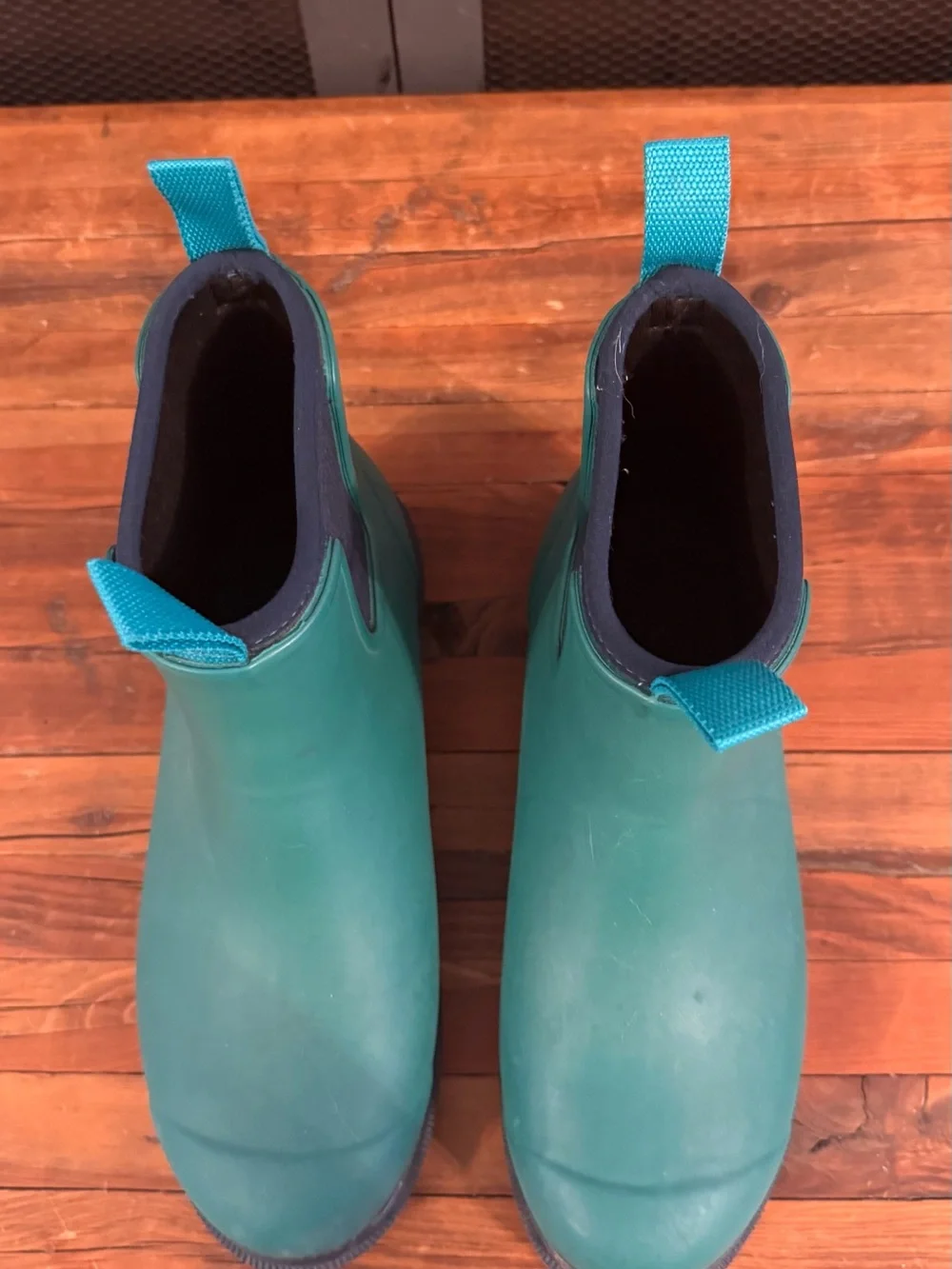 Merry People Teal Short Waterproof Rain Boots - Slip-On Winter Chelsea Style